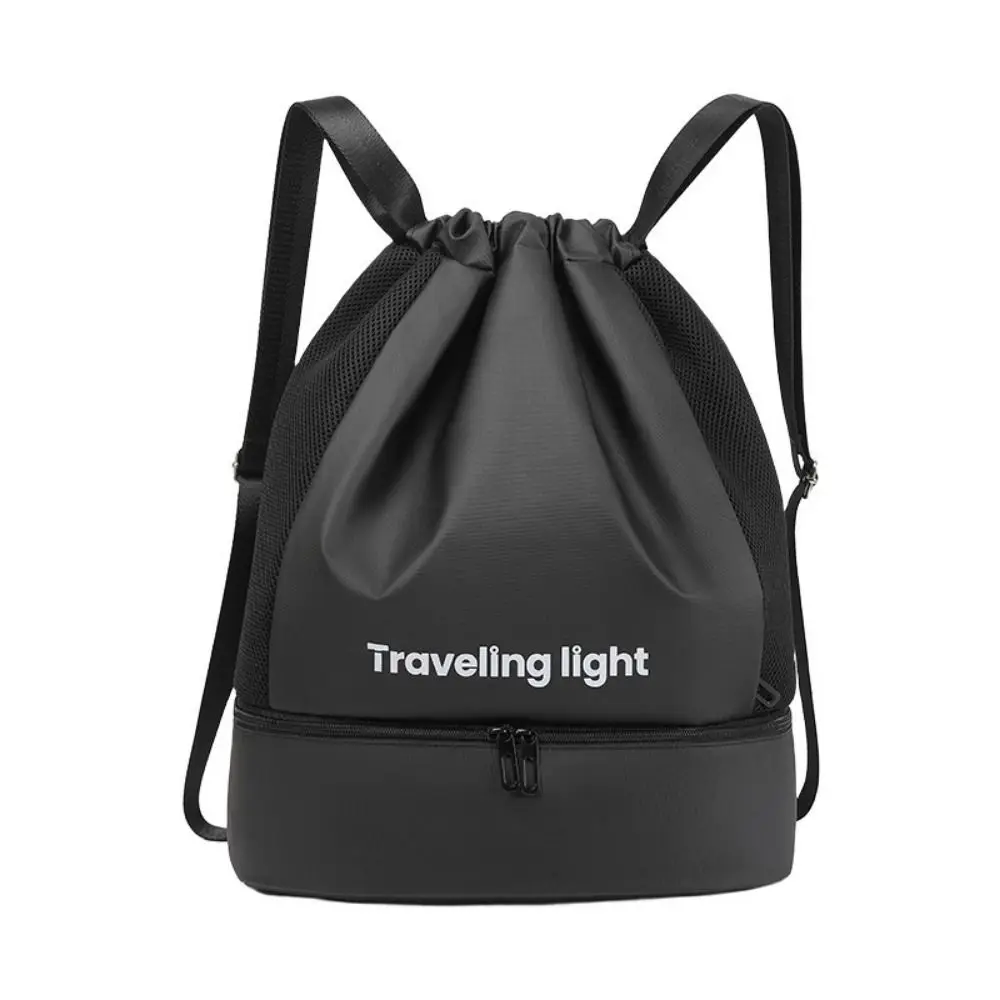 Waterproof Drawstring Swimming Bag Shoes Storage Bag Zipper Beach Backpack Bag Lightweight Dry Wet Separation Swimm Storage Bag