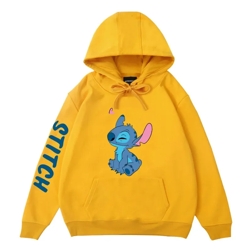 2024 New Fashion  Disney Winter Couples Hoodie Stitch Sweater Loose Jacket Clothes Women\'s Tops