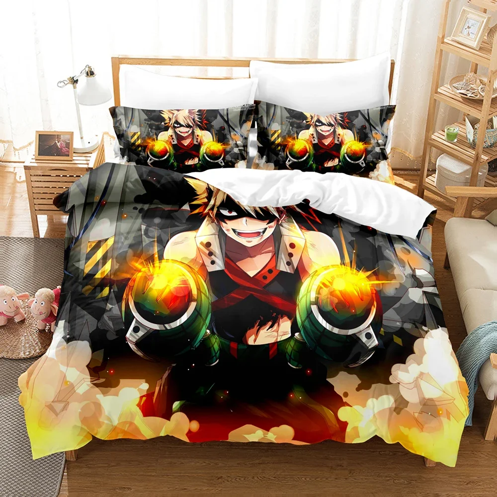 

My H-Hero A-Academia Bedding Set Japan Anime Quilt Cover Single Double Queen Twin Full Size Duvet Cover Teens Bed Linen Set