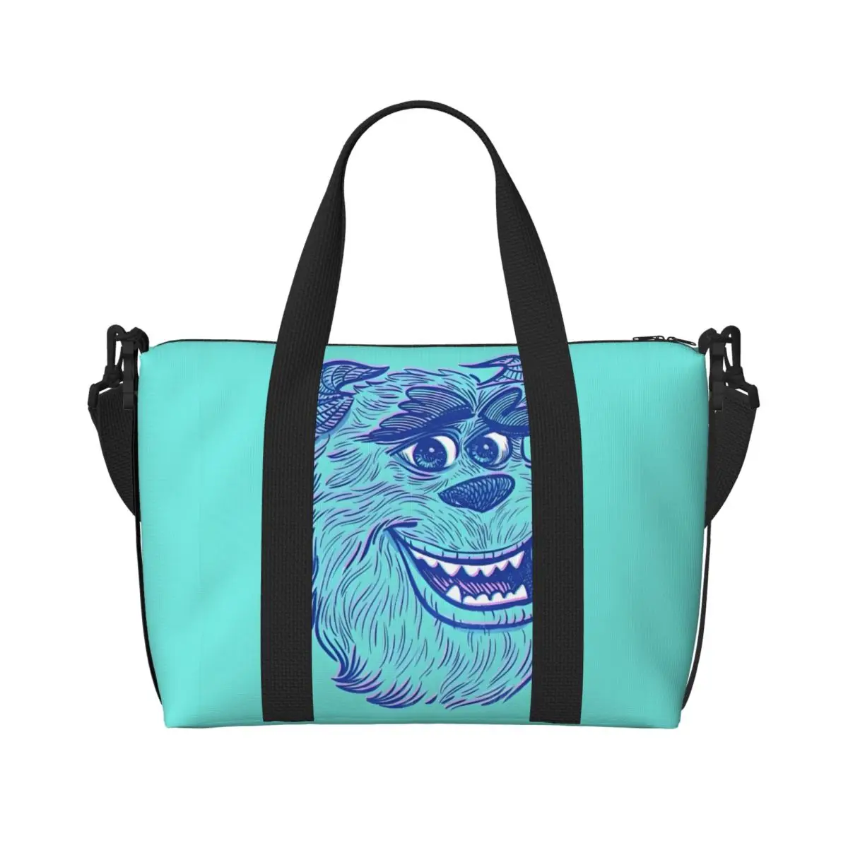 

Custom M-Monsters Anime University Beach Tote Bag for Women Extra Large Gym Carry On Travel Shopping Bags