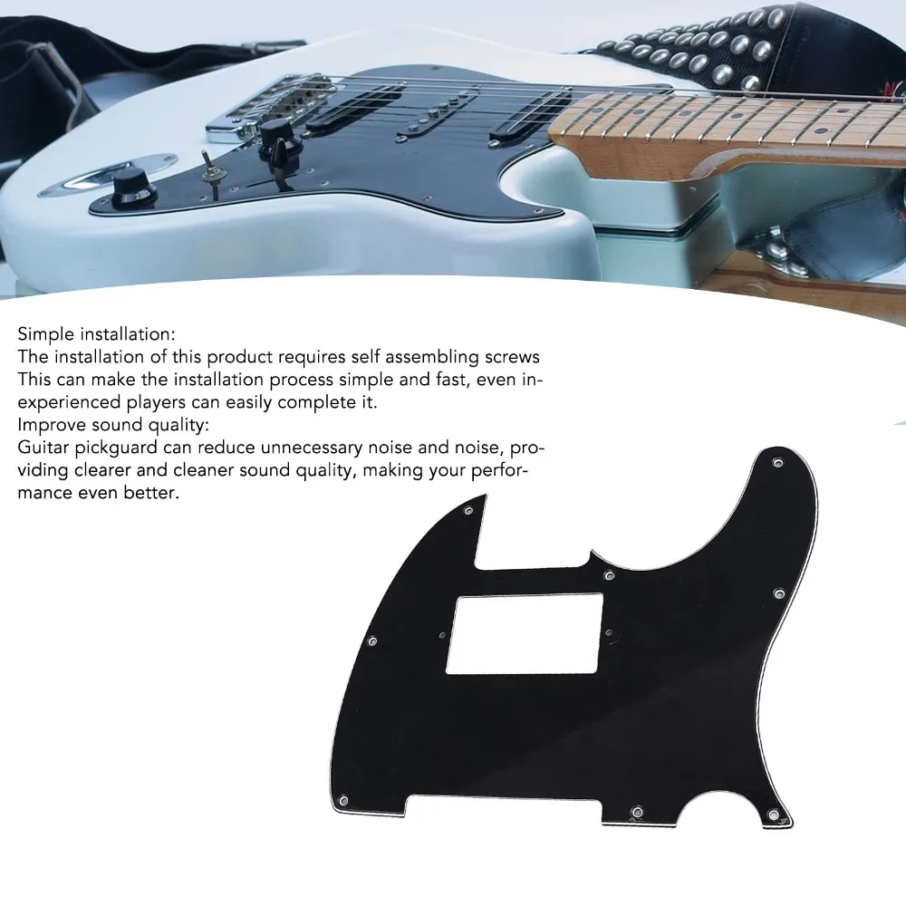 Plastic Material Guitar Pickguard 3 Ply Black Color For Tele Style Pickguard 8 Hole For FD TL Guitar Guard