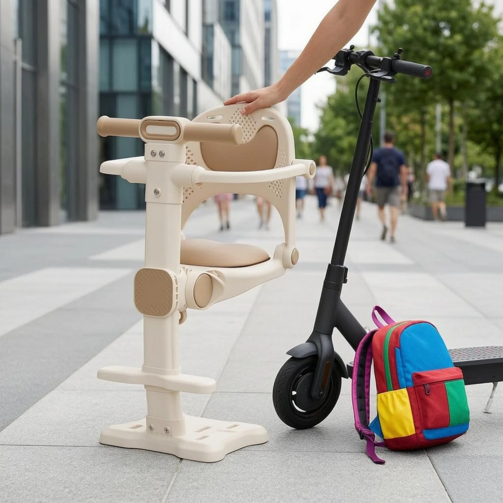 Electric Bike Child Seat Foldable Front Mount Child Bike Seat Transport Gear Shock Absorbing Padded for Children