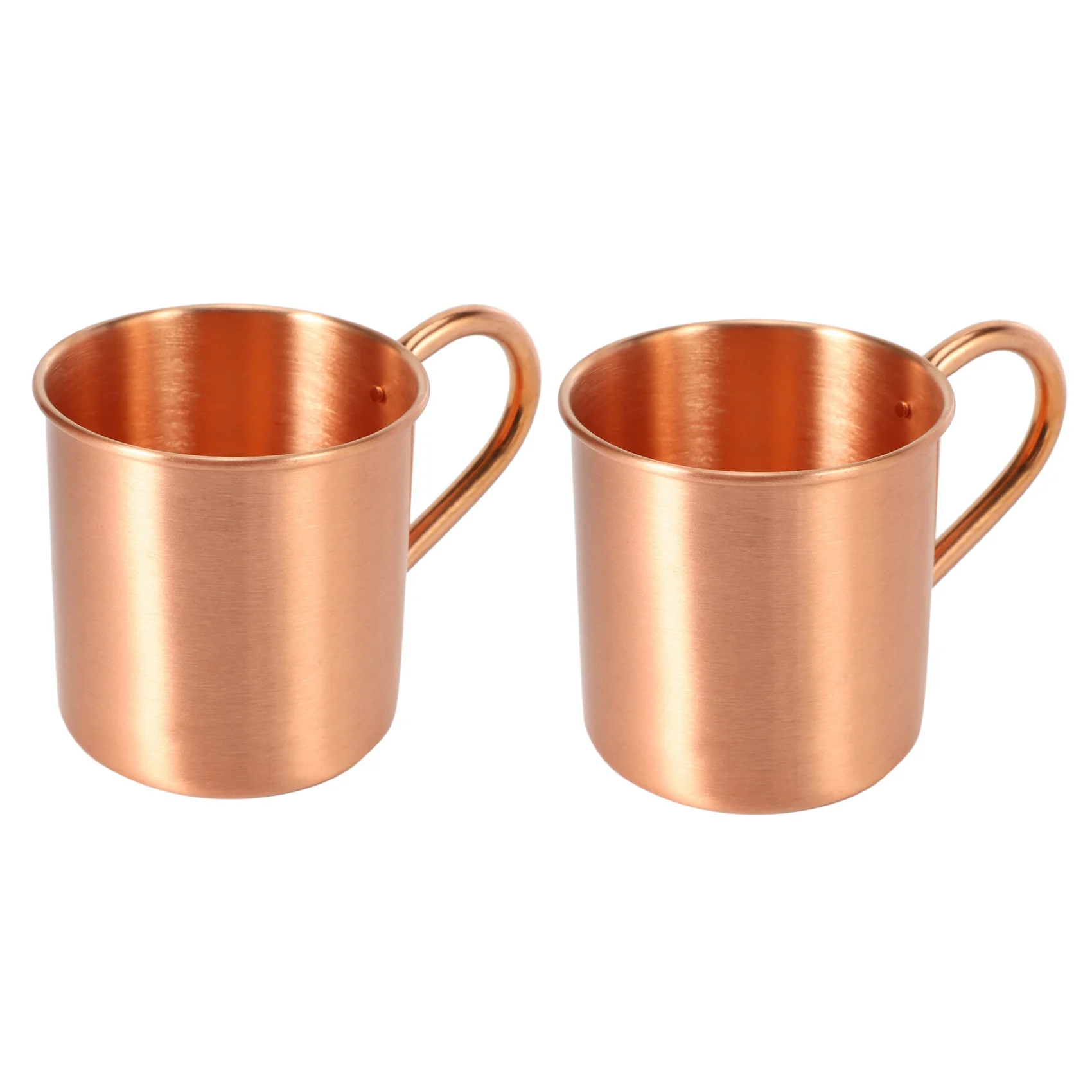 2X Pure Copper Mug Solid Smooth Without Inside Liner For Cocktail Coffee Beer Milk Water Cup Home Bar Cool