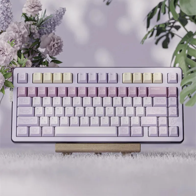 Taro Round Mochi Stylish Keycap PBT Dye Sublimation Craft Decorative Keyboard Keycap