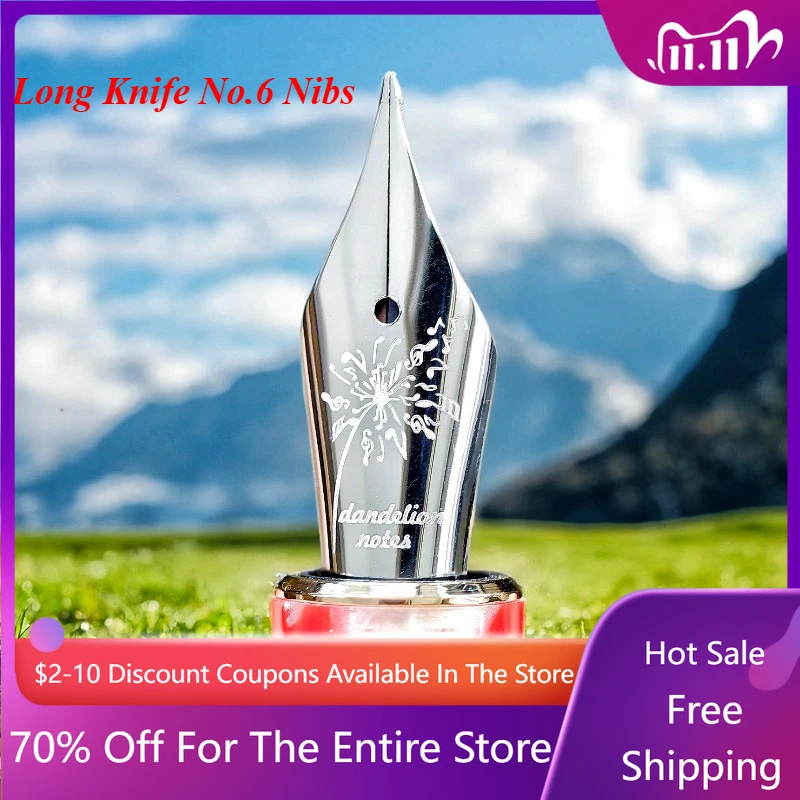 

No 6 Наконечник 0,5/1,0 мм # 6, золотой + серебряный длинный нож, наконечники для перьевой ручки из нержавеющей стали, подходят для офисного письма, ручки Jinhao Wingsung