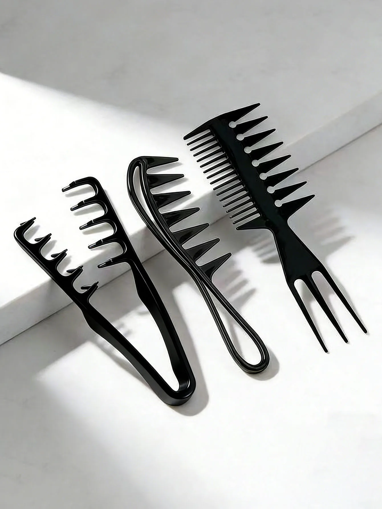 Herren-Salon-Haarstyling-Kammset, einschließlich eines Weitzahnkamms für Texturfrisuren, eines Kämms für Pompadour-Stile, eines Stylingkamms. – Detail 2