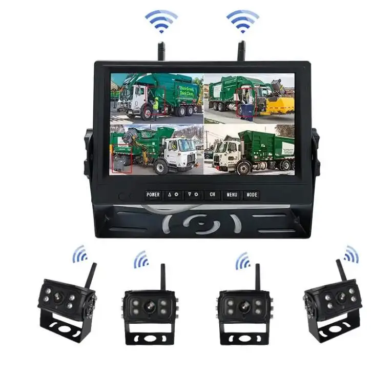 【Hot Selling】4CH BSD 7Inch HD Wireless Truck DVR   Night Vision Reverse Backup Recorder High Definition   For Truck/T