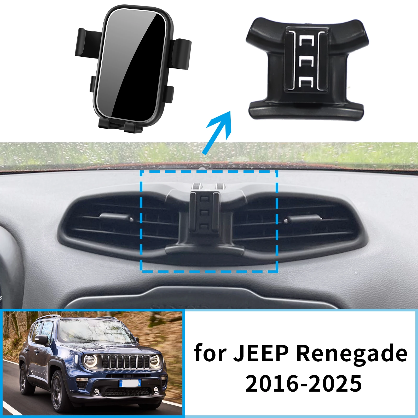 

Car Mobile Phone Holder for JEEP Renegade 2016~2025 Navigation Stand Auto GPS Bracket Accessories