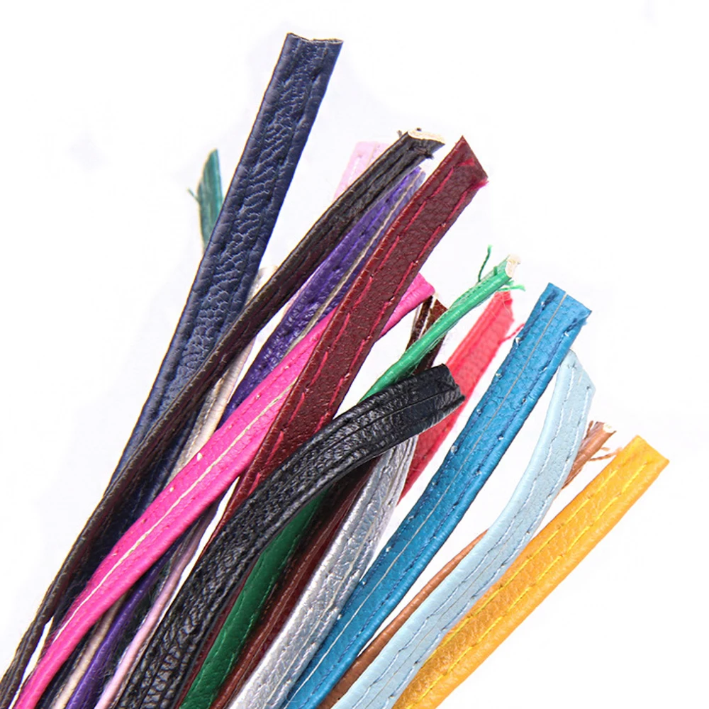 2 m, 5 mm breites, flaches PU-Lederband mit Litschi-Muster, Kunstlederstreifen, Band für DIY-Miniaturpuppen, Geldbörsen, Gürtel und Bastelarbeiten – Detail 5