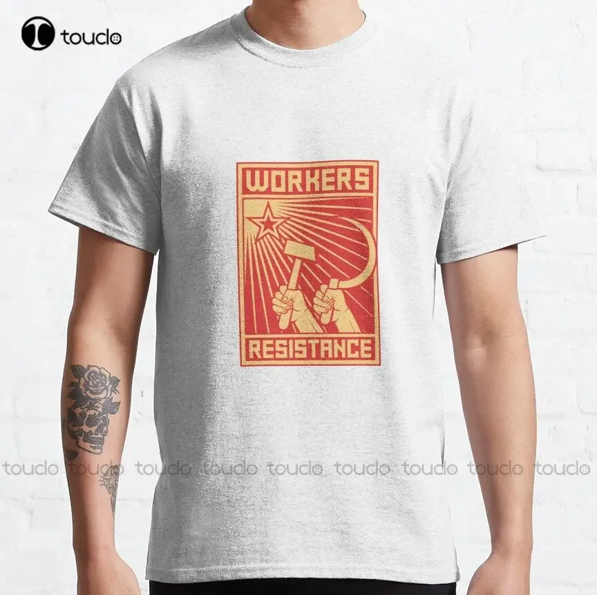 Workers Resistance T-Shirt Classic T-Shirt Boy Shirts Custom Aldult Teen Unisex Digital Printing Tee Shirts New Popular Xs-5Xl