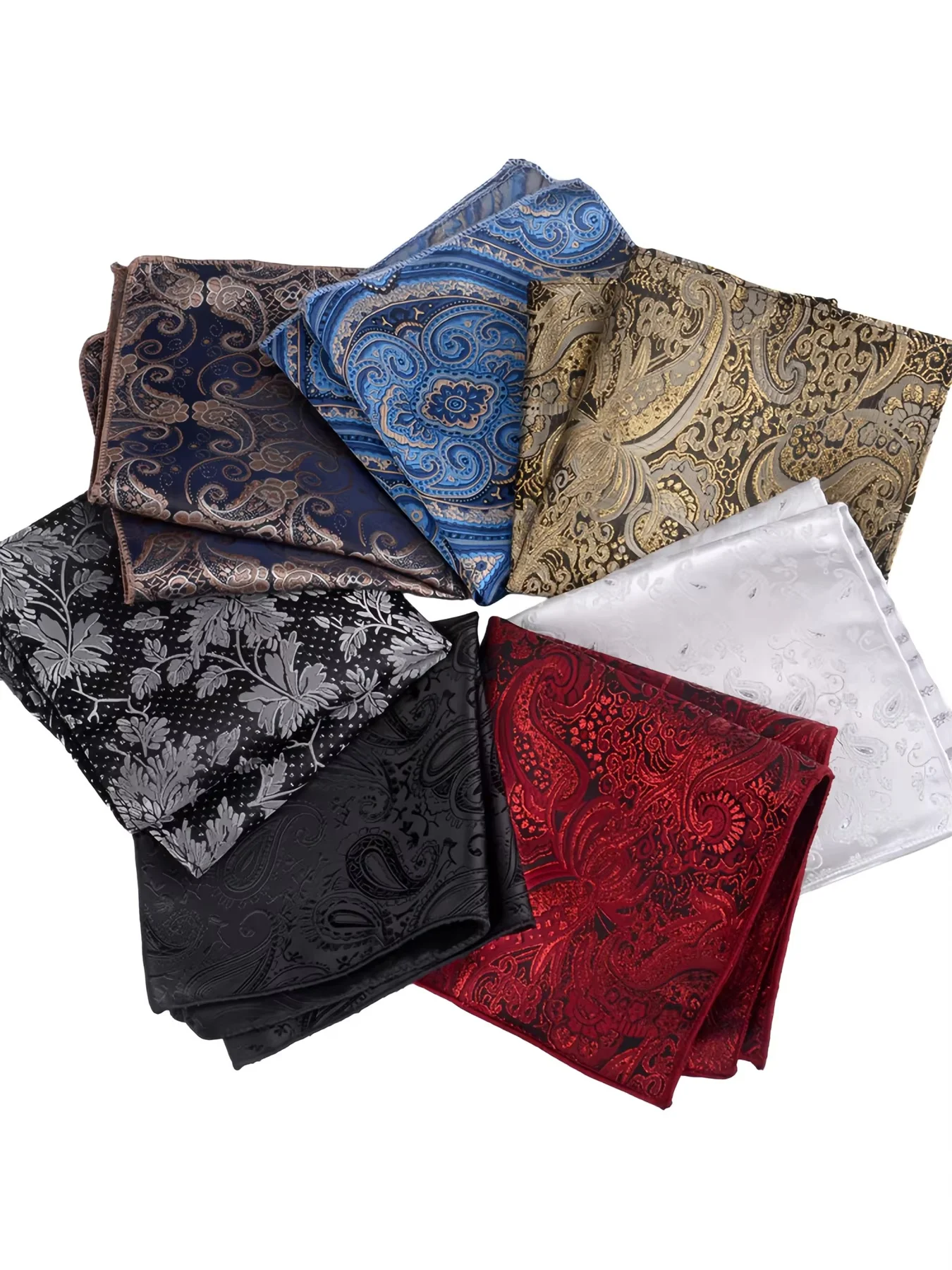 Lenço de Bolso Masculino, Lenço de Bolso Britânico Retrô com Estampa, Lenço de Bolso para Terno