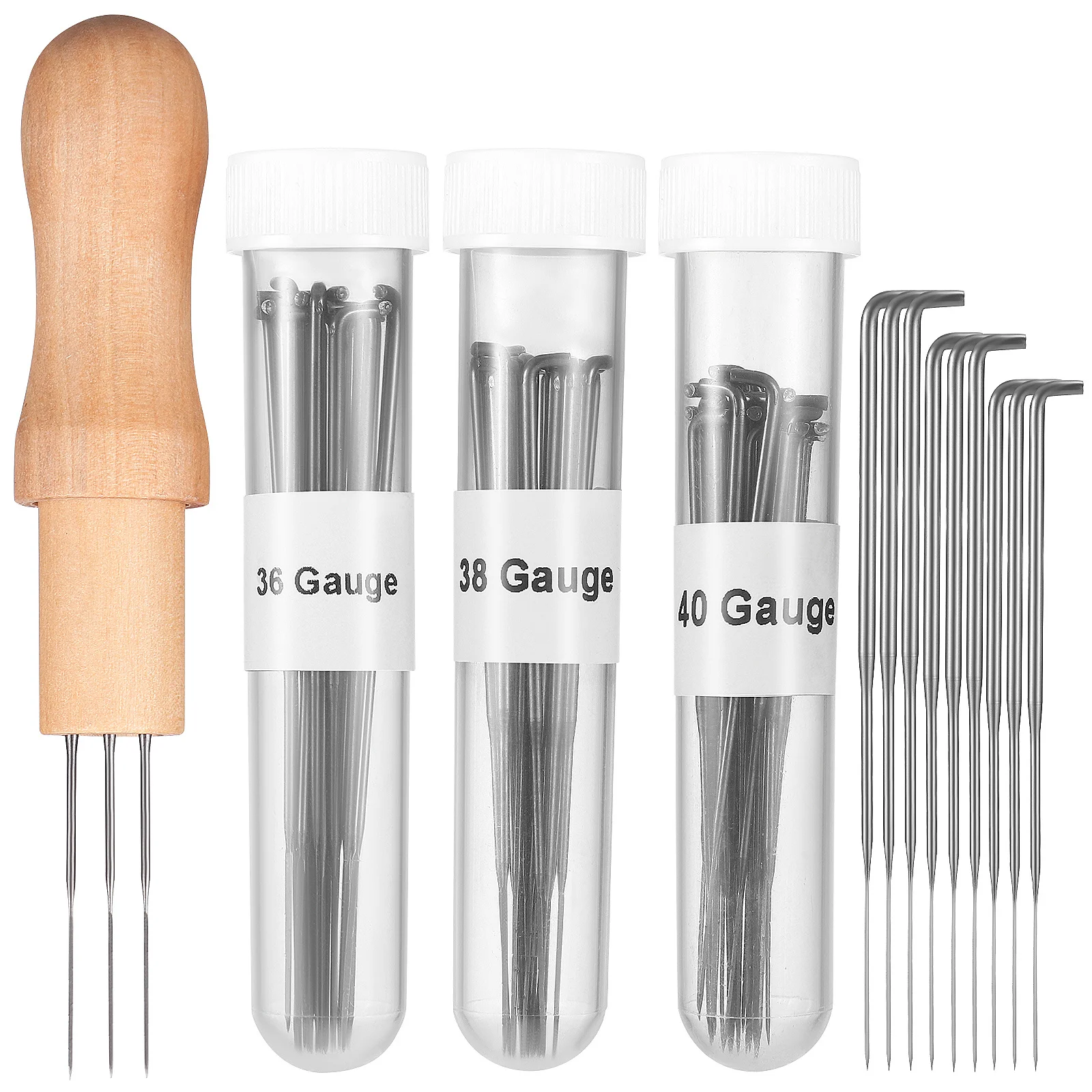 

1Set Felting Needles Kit Durable Iron Replacement Handles for DIY Needle Felting Tools Punch Needle Handles Punch Fabric Tools