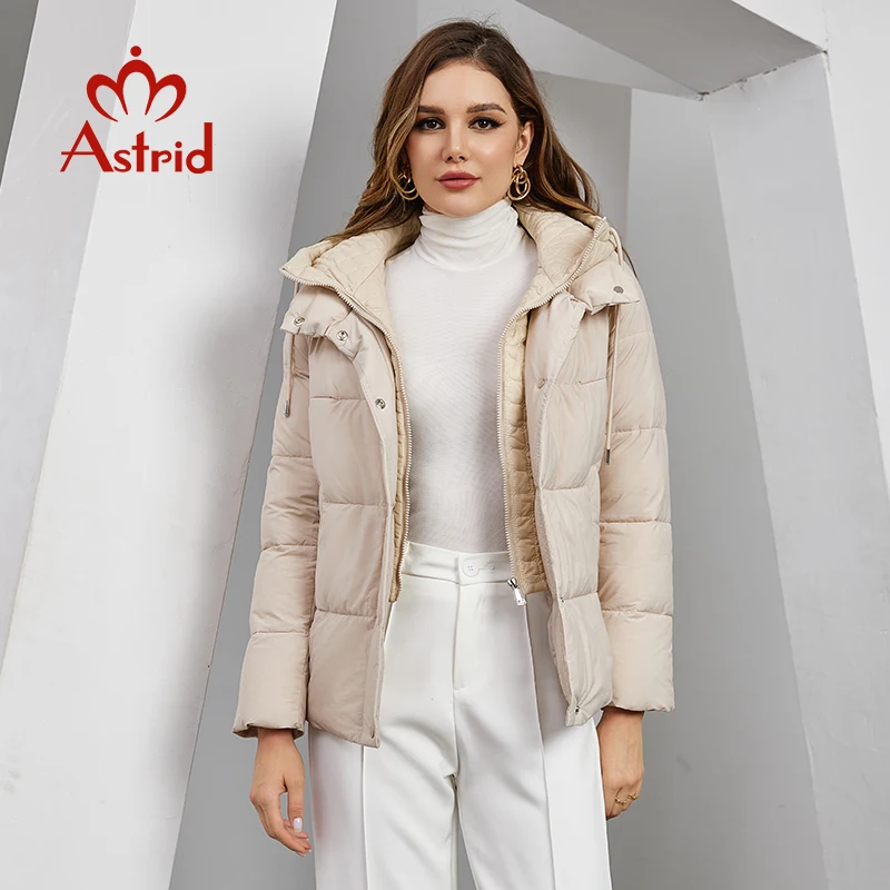 Astrid Women's Winter Parka Coats Hooded False Two Pieces Short Quilted Jackets Thick Outerwear Female Cotton Padded Overcoat