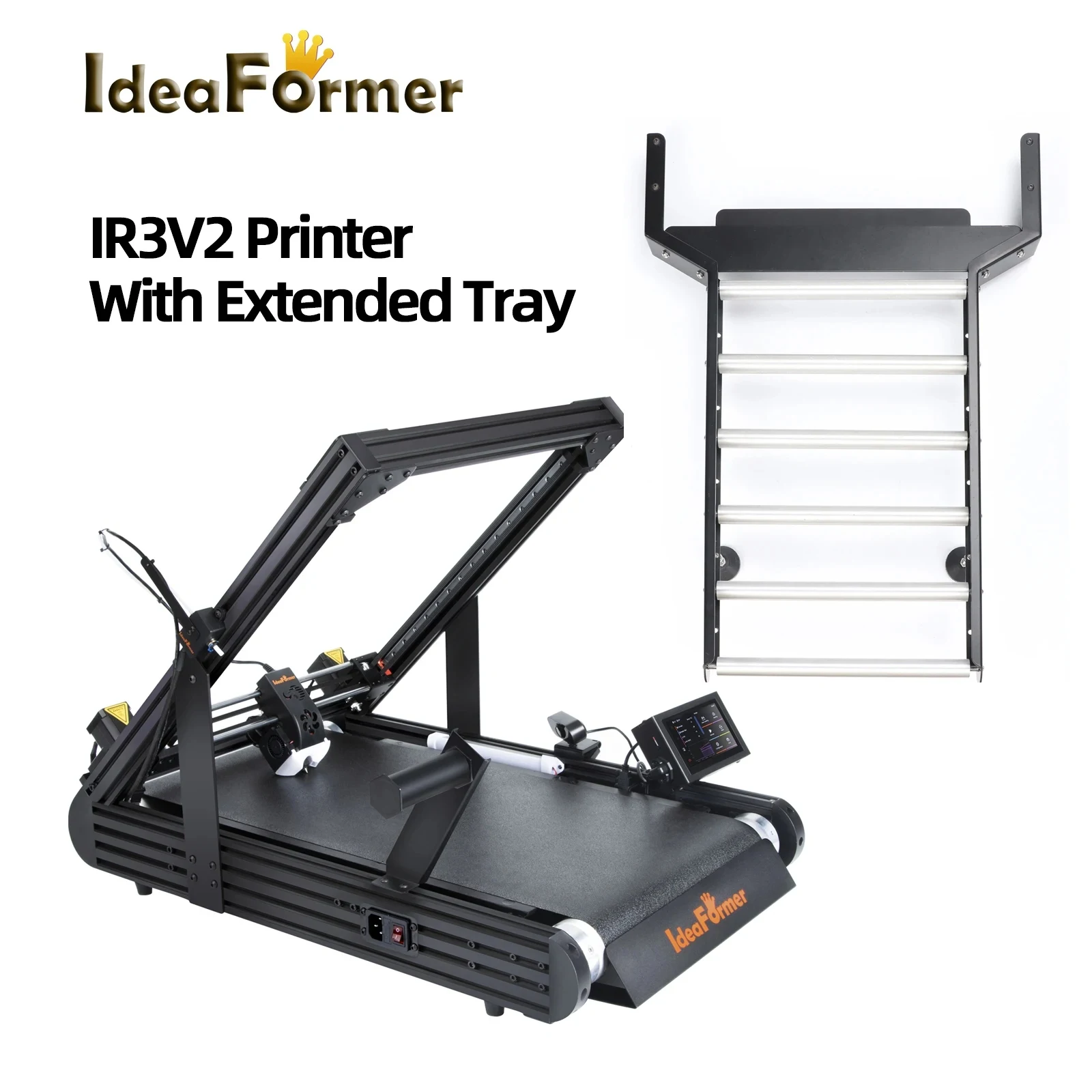 🖶IdeaFormer IR3V2 With Tray Infinite Z-Axis Steel Conveyor Belt 250×250×∞mm Klipper Firmware Auto Leveling 3D Printer