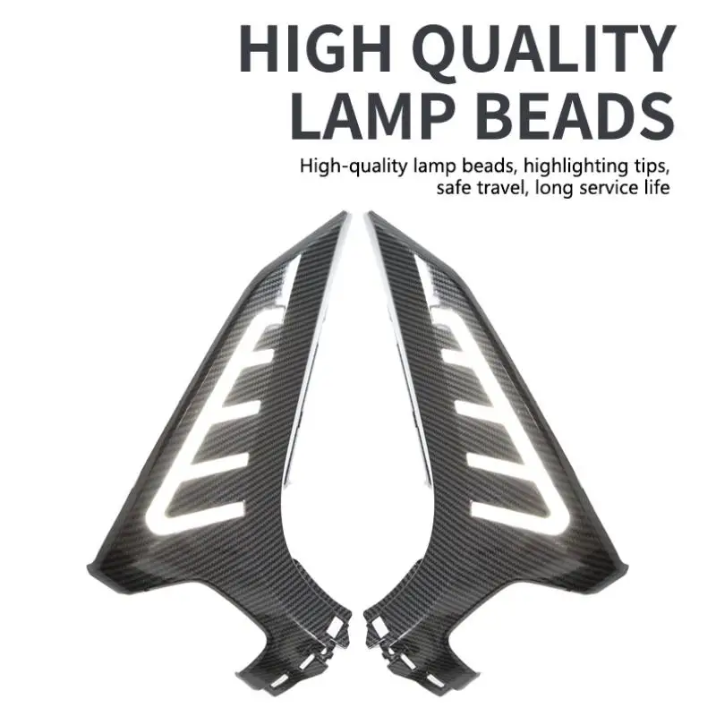 Applicable for NMAX 155 2020-2024 ABS Plastic Motorcycle Front Side Cover with Light Carbon Color Decorative Cover