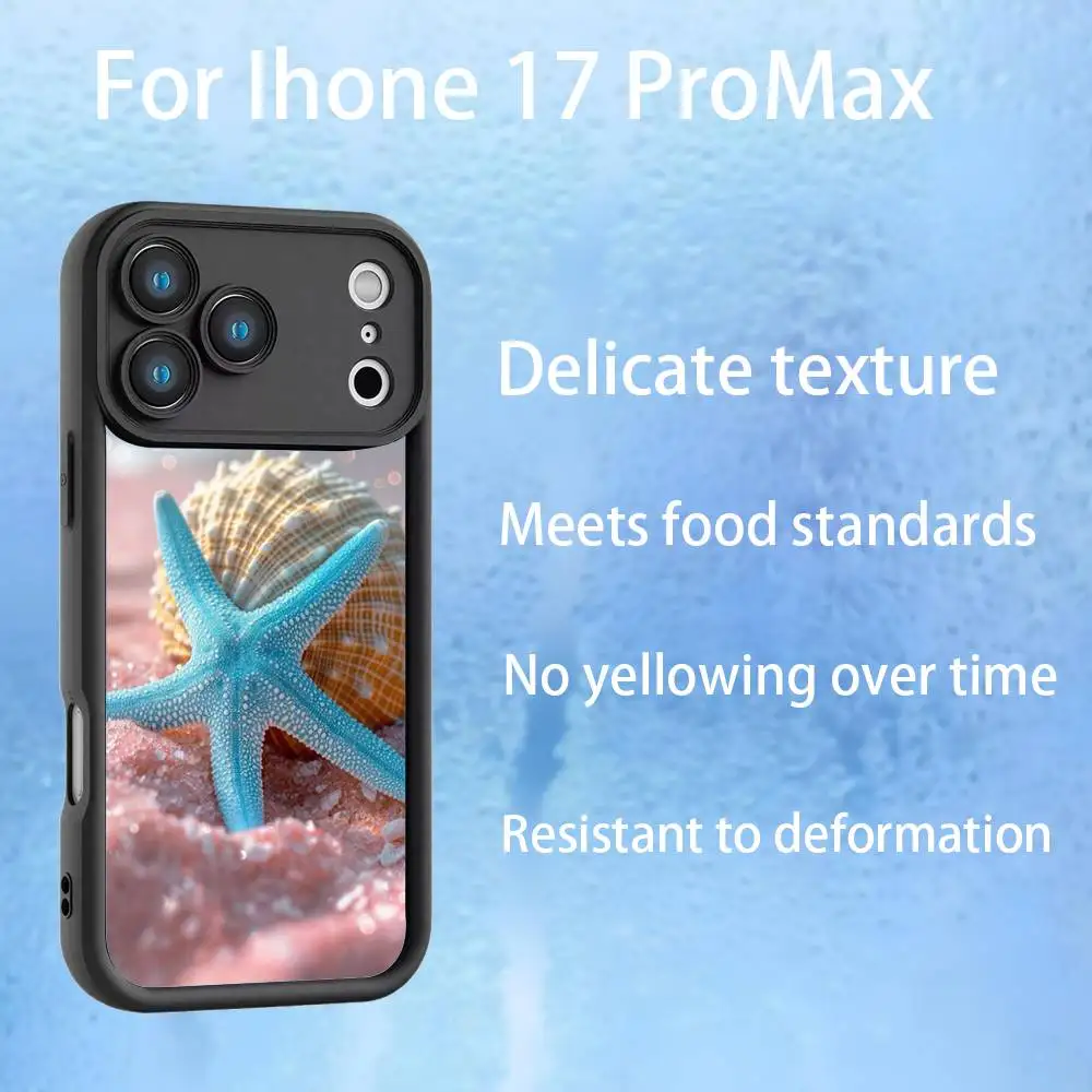 حافظة هاتف Sea Starfish لهاتف iPhone 17,16,15,14,13,12,Pro,Max,Plus,E,SE4,Air, emery Black تغطية كاملة من مادة TPU #4