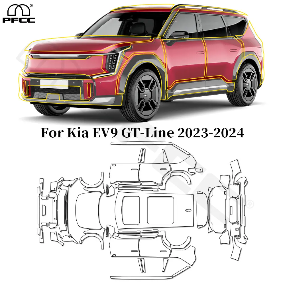 

For KIA EV9 GT-Line 2023 2024 TPU Paint Protection Film Anti-scratch Car Body Clear Bra Pre-cut PPF Resistant Invisible Cover