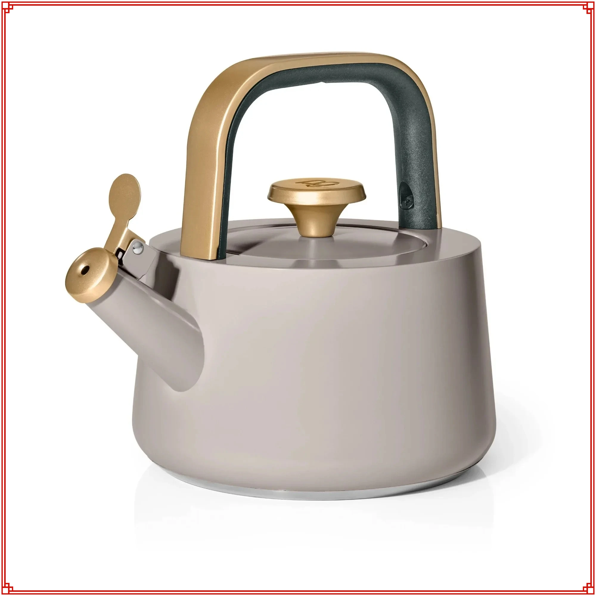 

1.8L Ceramic Tea Kettle, non-stick body with whistle, easy-pour spout, for gas/electric/induction stoves (home tea brewing)