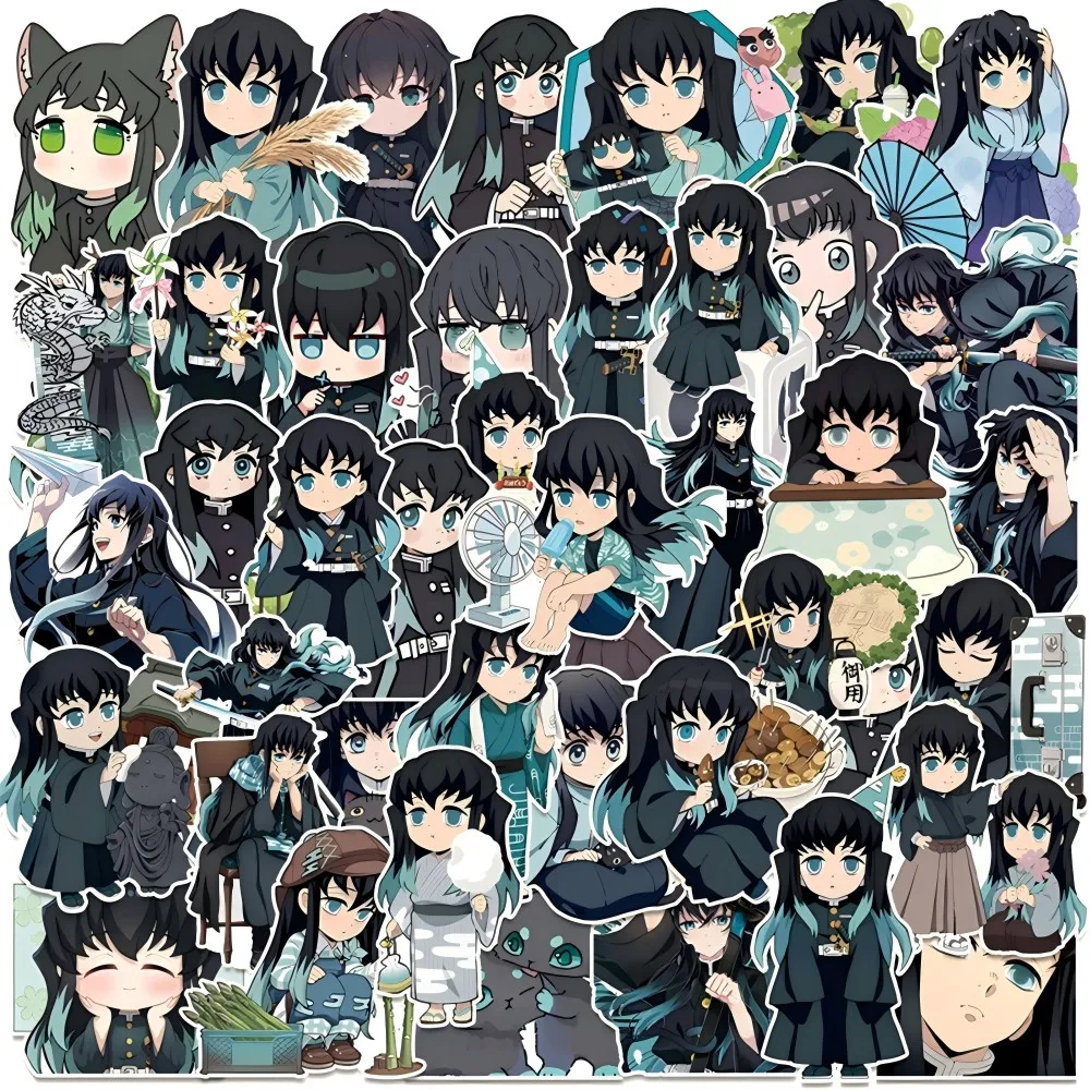 

10/30/50pcs Cool Tokitou Muichirou Cartoon Stickers Anime Demon Slayer Decals for Luggage Stationery Laptop Graffit Sticker Pack
