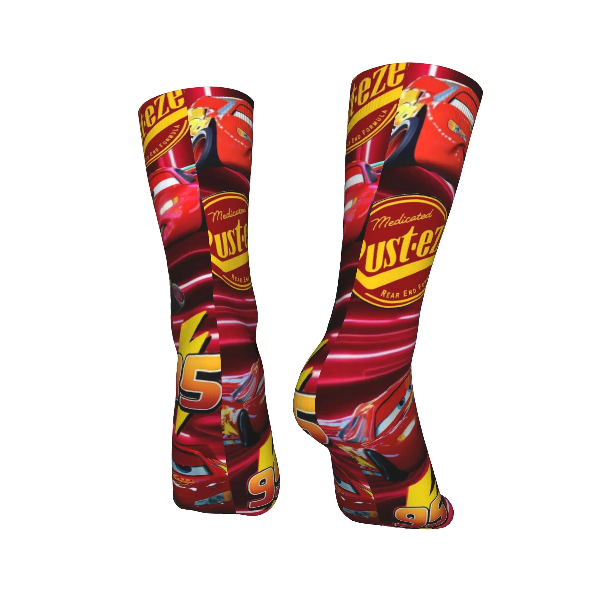 Cars Lightning McQueen Collection Stockings  Vintage Socks Men Comfortable Socks Autumn Running Design Non-Slip Socks Gift