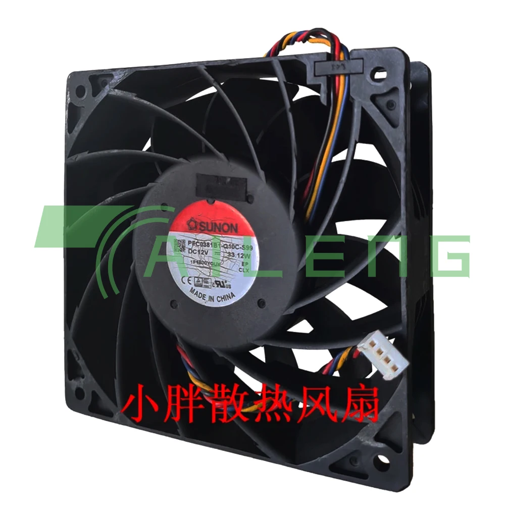 PFC0381B1-Q10C-S99 High Speed CFM 120mm 12cm Cooling Fan 12038 For Miner DC 12V Ball Bearing Powerful 4800RPM 120X120X38mm
