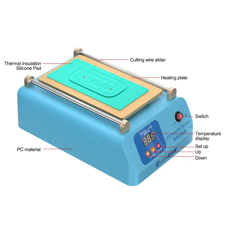 SUNSHINE SS-918L Screen Separator Support LCD Screen Separation under 8 inches and the Temperature Adjusted from 50 to 130 °C