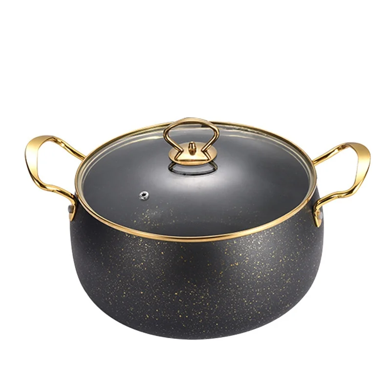 

Luxury hot pot new binaural non-stick ceramic soup steamer gas stove household