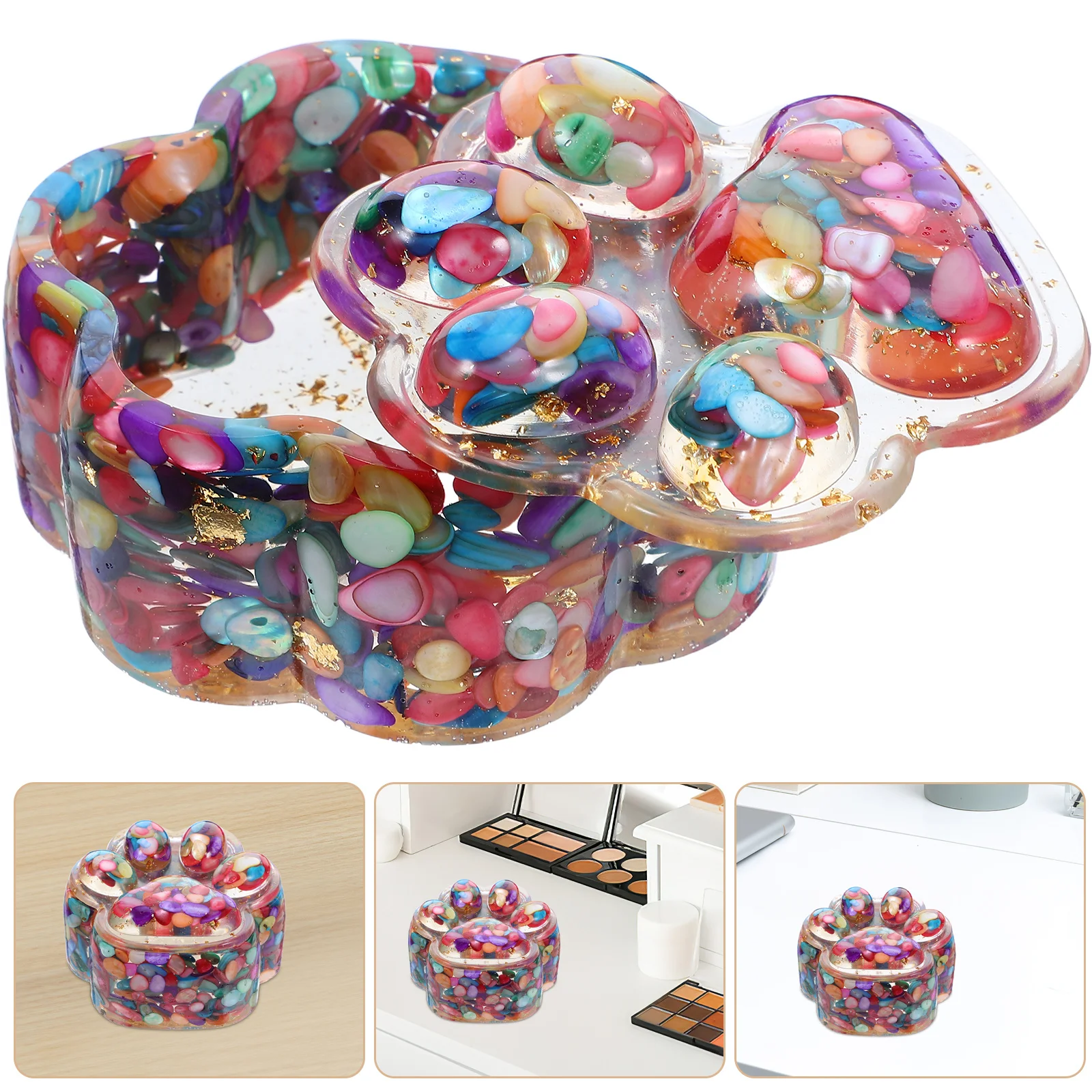 

Crystal Cat Paw Storage Box Kitten Inspired Trinket Organizer For Jewelry Keys Home Decor Desktop Small Paw Container