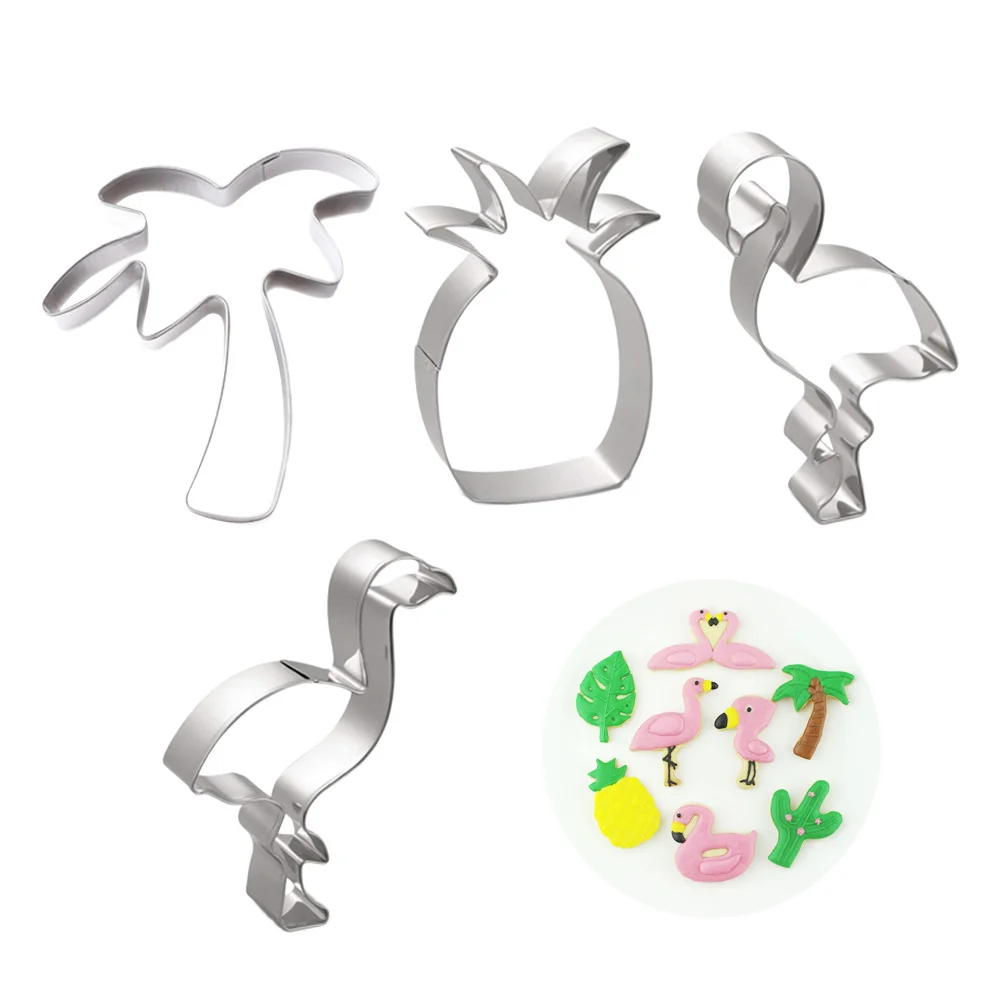 

Coconut Tree Shape Cookie Cutters Stainless Steel Cake Mould Fondant Biscuit Cutters DIY Cake Decorating Tools (Silver)