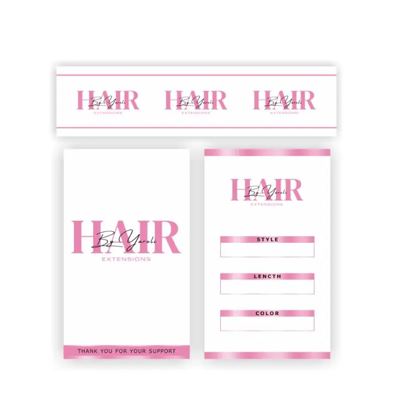 Custom 100/200pcs Personalized Hair Label Bundle Wig Hanging Tags 5.4x9cm, Customizable with your logo, message and size