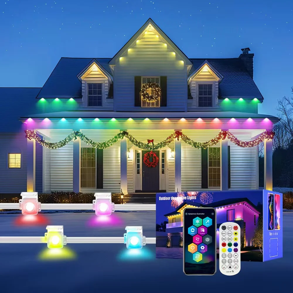 Christmas Light LEDAAP Bluetooth Smart Waterproof RGB Indoor and Outdoor Music Sound Control Point Light Source Christmas Light