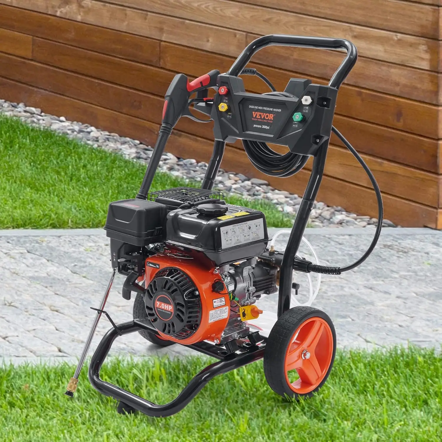 Gas Pressure Washer, 3600 PSI 2.6 GPM, Gas Powered Pressure Washer with Copper Pump, Spray Gun and Extension Wand, 5 Quick Conne