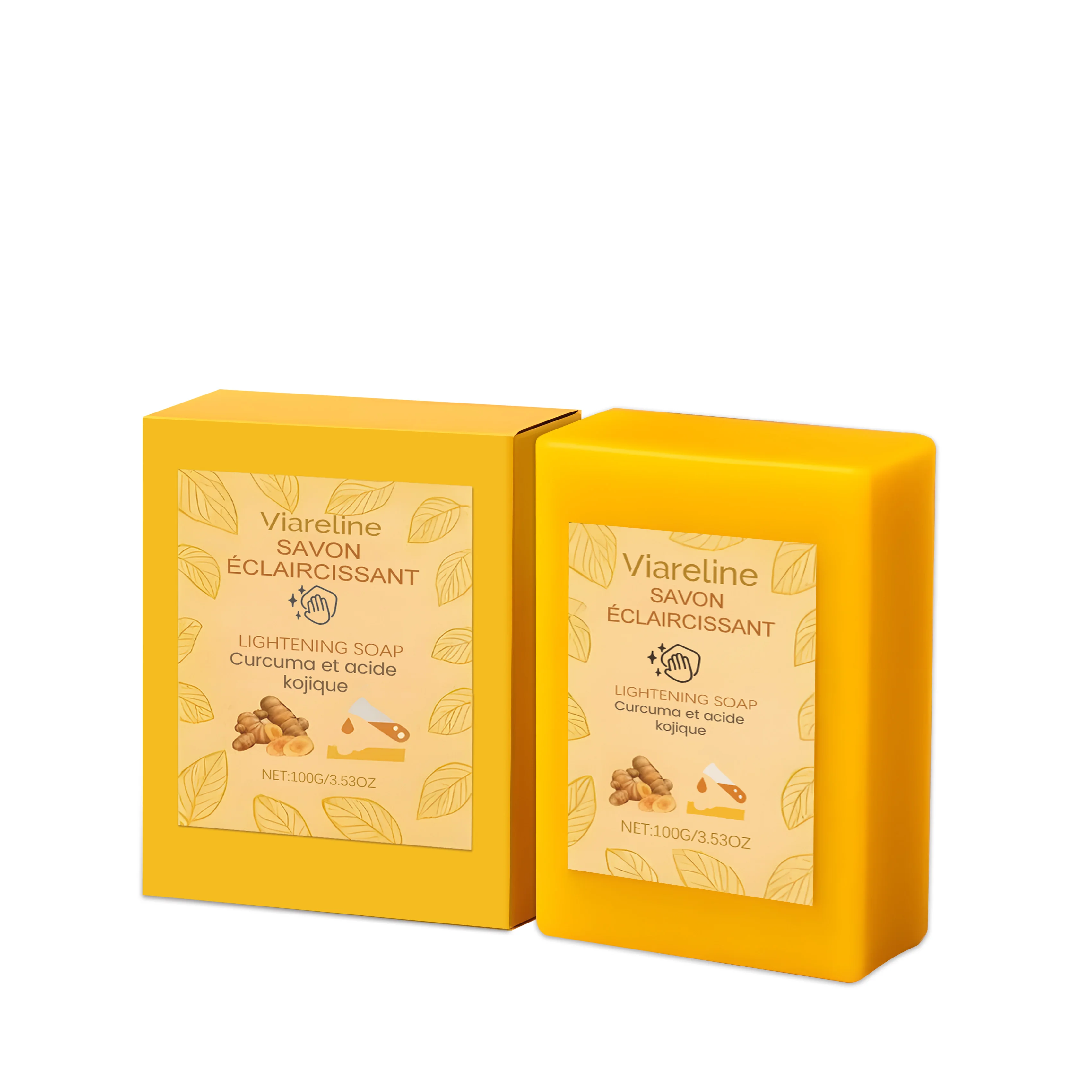 Kojic Acid Turmeric Soap Whitening Body Wash Remove Dark Spot Pimple Even Skin Tone Exfoliating Deep Cleansing Handmade Soap