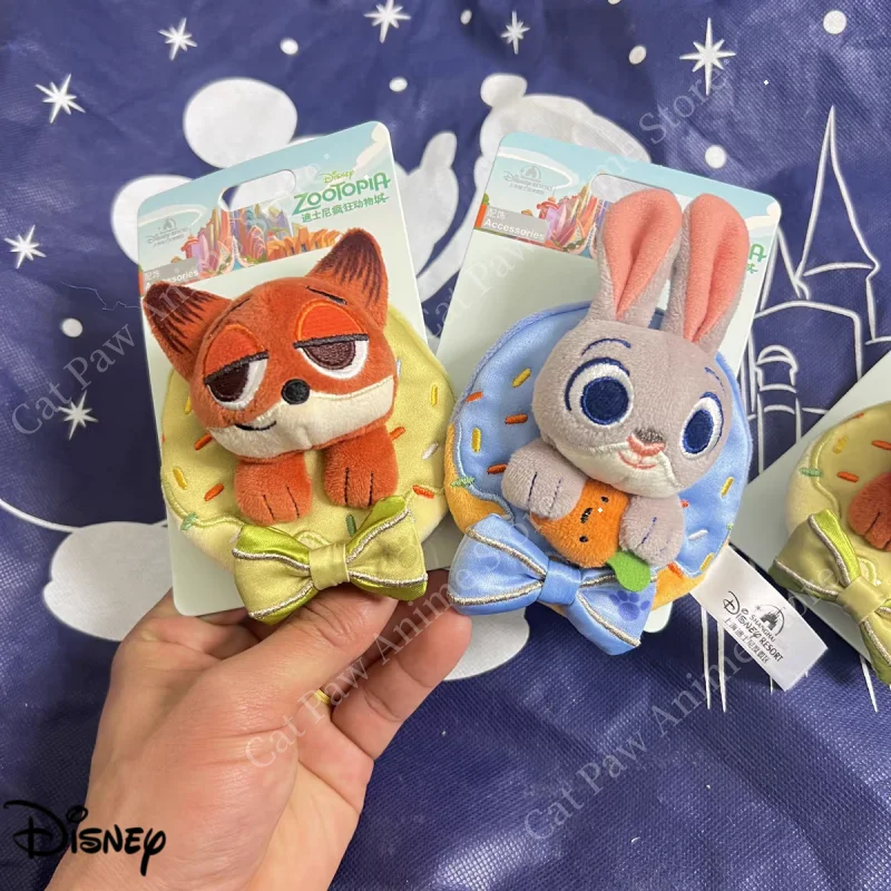 

Disney Zootopia Nick And Judy Donut-Themed Hair Clips Cartoon-Inspired Adorable Hair Accessories for Girls Party Favour