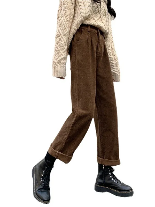 レディースミッドウエストストレートレッグカジュアルパンツ快適なストレートカットロングパンツ女性用サマーシーズンlウエスト