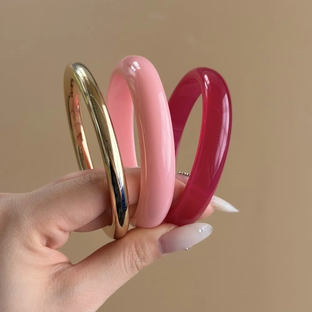 3Pcs/Set Multi-color Resin Alloy Bangles Set Smudged Multicolor Round Bracelet Marble Pattern Stackable Cuff Bracelet Set Women