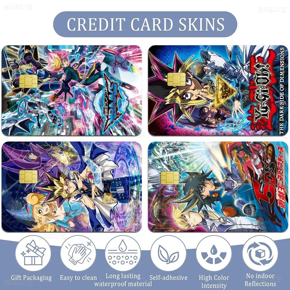 Yu Gi Oh Classic Amine Credit Card Skin Stickers No Adhesive Residue Water Proof for VISA Credit Card Subway Access Card