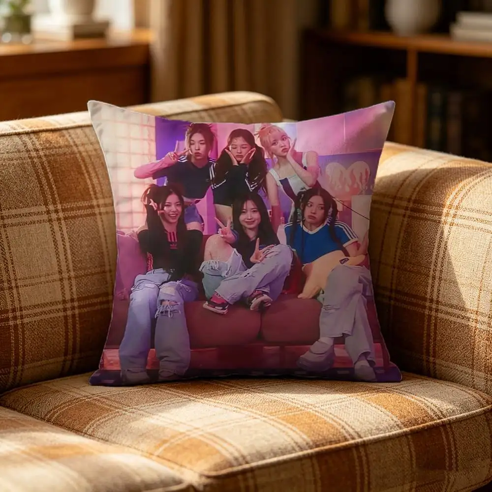 cool M-Music Group N-NMIXX Pillow Case Pattern Printed Pillowcase For Living Room Sofa Cushion Cover