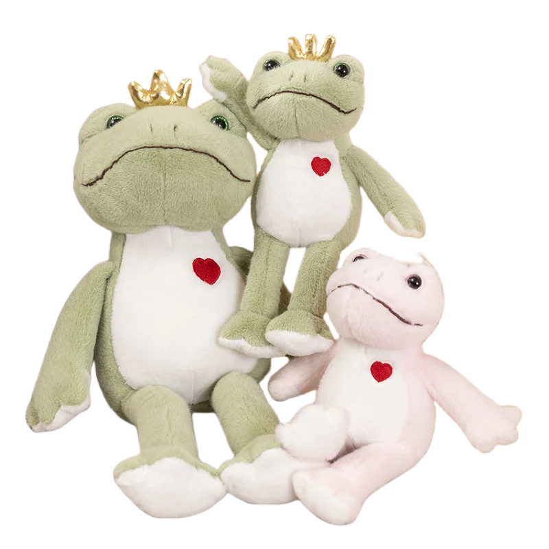 

Kawaii Romantic Couple Frog Prince Princess Plush Toys Home Decor Birthday Gift Heart Girlfriend Surprised Exquisite Pet Doll