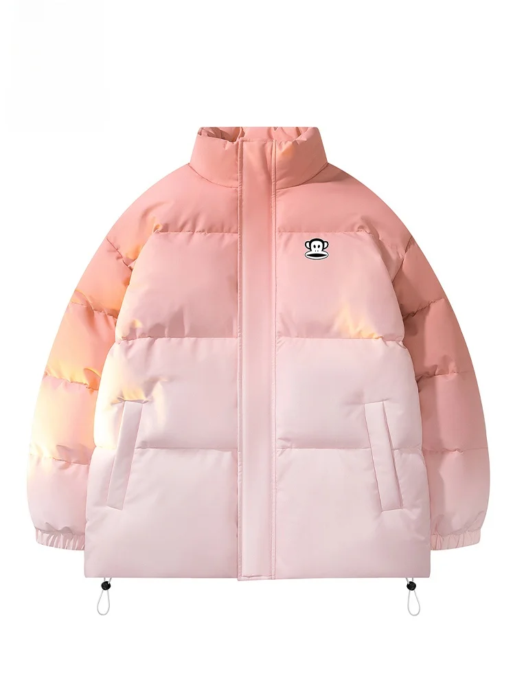 

Мужская зимняя теплая куртка Paul Frank с капюшоном, утолщенная, двухцветная, на молнии, с длинными рукавами, повседневная, с животным принтом