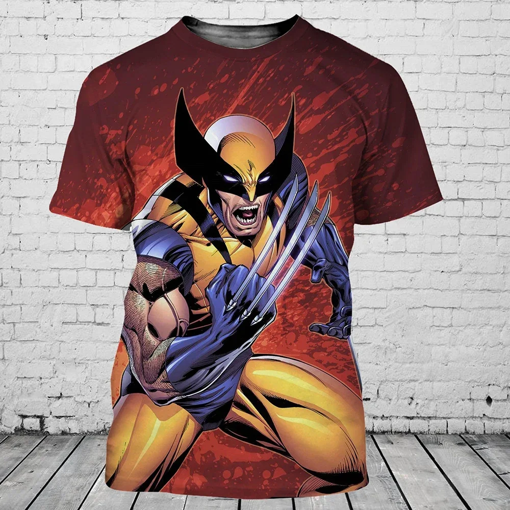 Summer Disney T-Shirts Wolverine Cartoon Anime 3D Print Streetwear Men Women Fashion Oversized T Shirt Kids Boys Girls Tees Tops