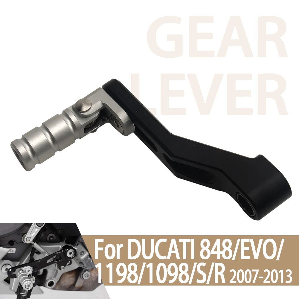 Motorcycle Gear Lever For Ducati Panigale 848 EVO PANIGALE 1098 S 1198 R Adjustable Folding Gear Shifting Quick Shifter Toe Pegs