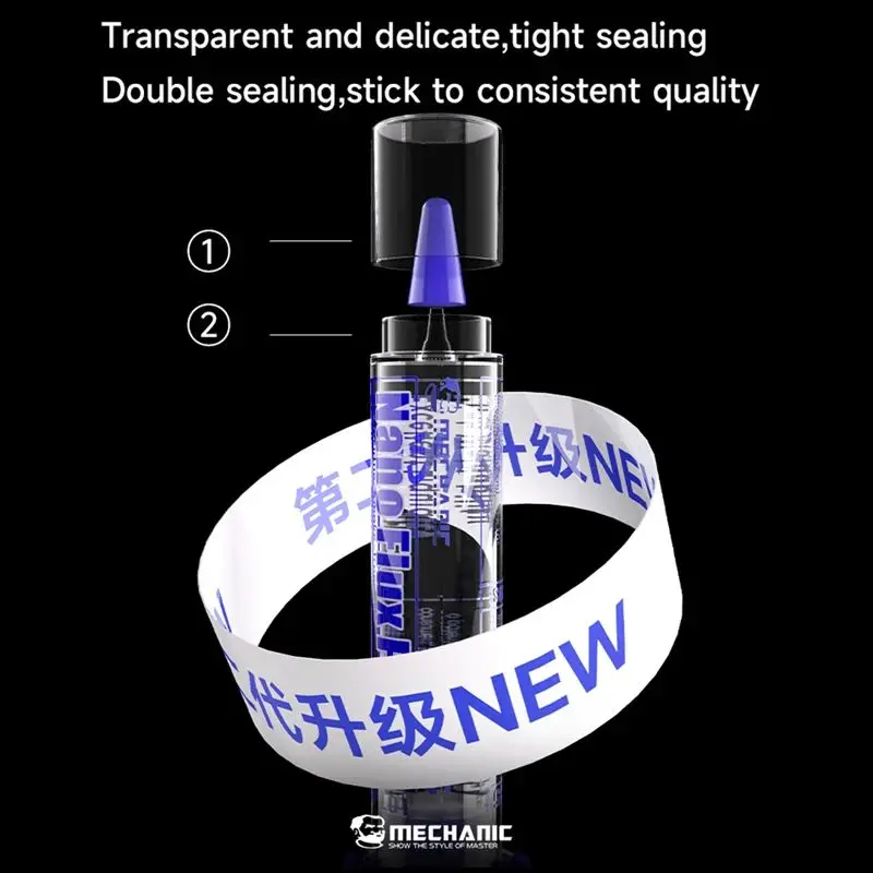 MECHANIC M35 Lead-Free Syringe Solder Transparent Paste No-clean Flux 3pcs Needles for Phone Motherboard PCB BGA Repair Welding
