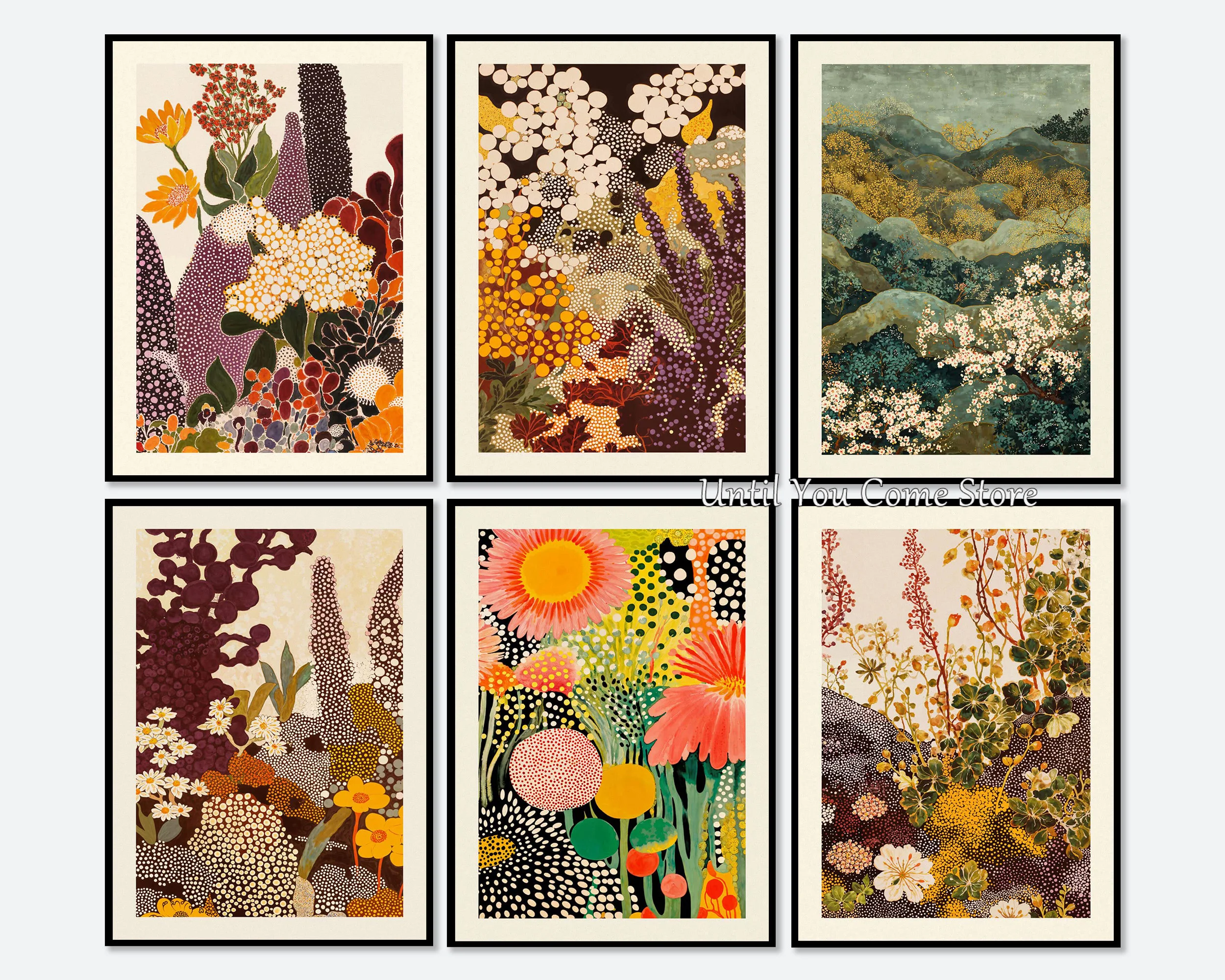 Plant Themed Art Flower Wildflower Abstract Poster Print Canvas Pictures Home for Living Room and Bedroom Wall Modern Decor