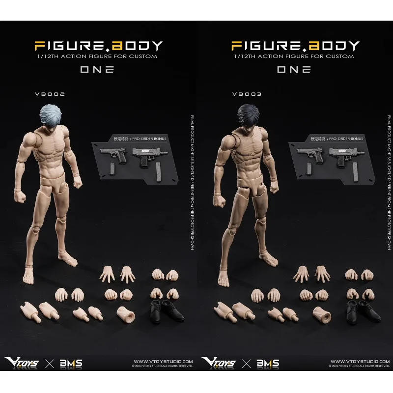 

Модель мужского тела и головы VTOYS X BMS в масштабе 1/12, 6-дюймовая фигурка VB002 VB003