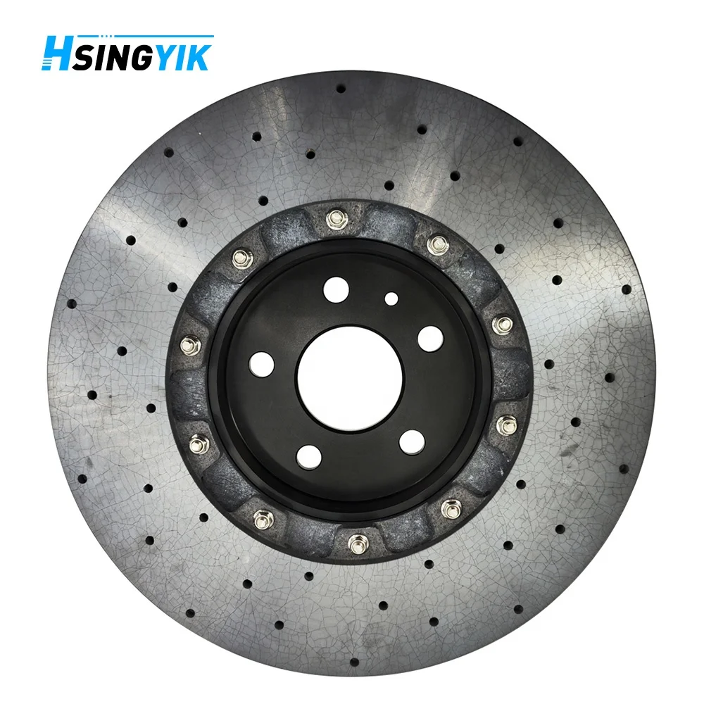 Rear 365mm 28mm Drill Break Disk Carbon Ceramic Brake Disc CCB Rotors For Tesla Model 3