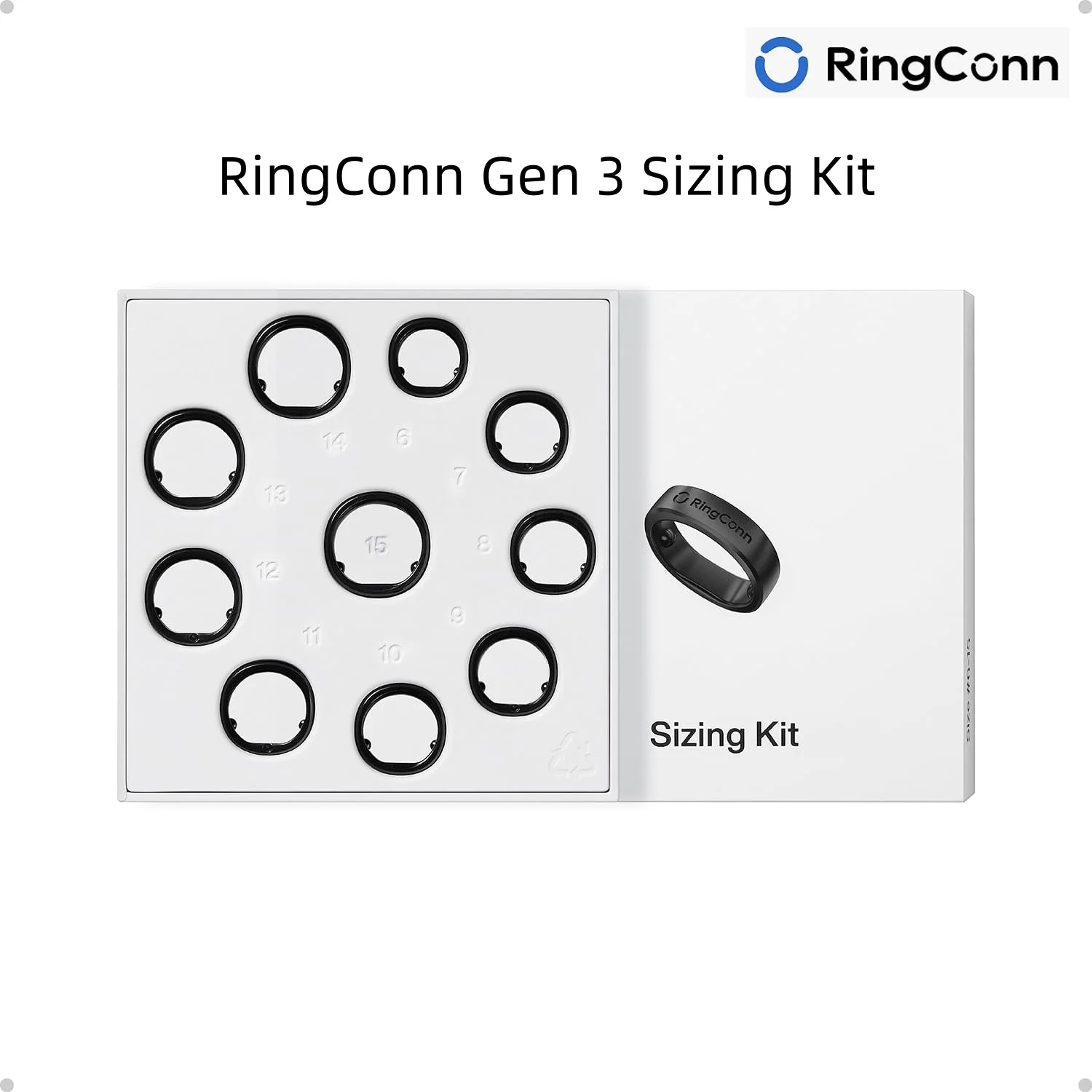 RingConn Gen 3 サイジングキット - 購入前にサイズを確認してください - 10種類のサイズから選択 - サイズ6～15 - Gen 3専用