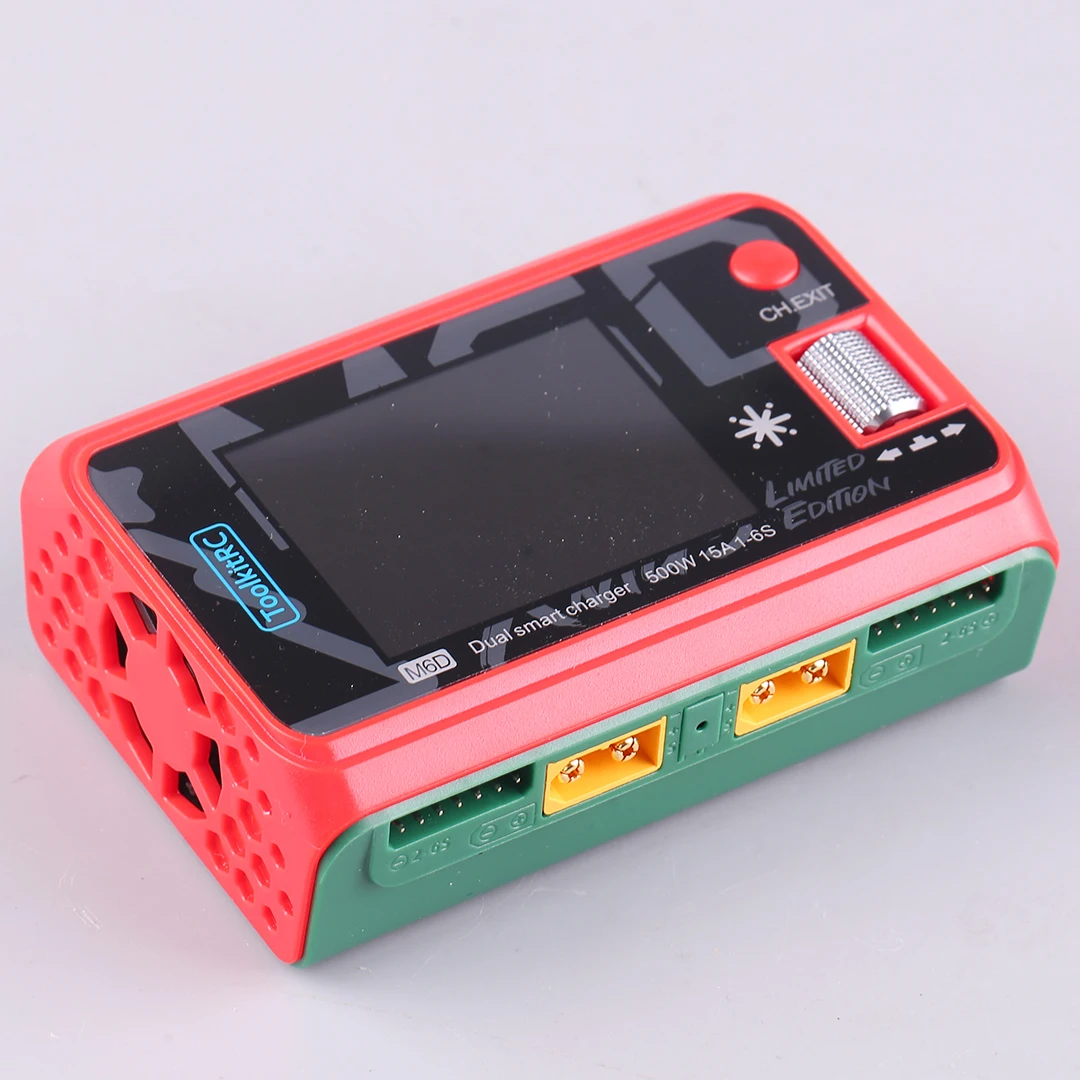 ToolkitRC M6D Xmas 500W 15A DC Dual Channel MINI Smart Charger Discharger For 1-6S Lipo Battery FPV Model Spare Parts