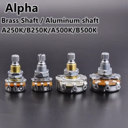 Potentiomètre à arbre en aluminium pour JEBass électriques, Alpha Brass, POT, A250K, B250K, A500K, B500K