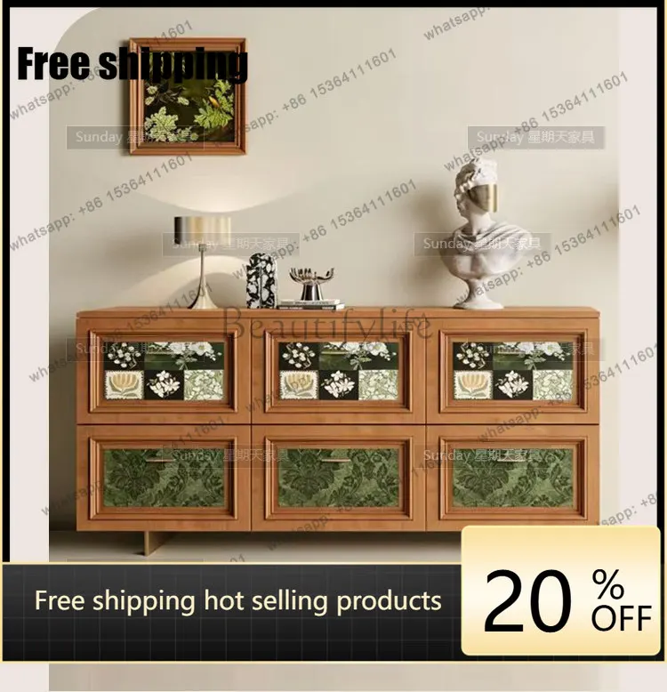 Factory Direct Nordic Wabi-Sabi Wind-Dresser Cabinet for Living Room Creative Design Style Storage Cabinet